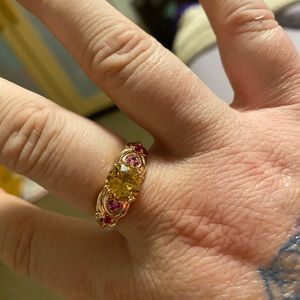 Women’s Topaz Ring with Small Ruby stones